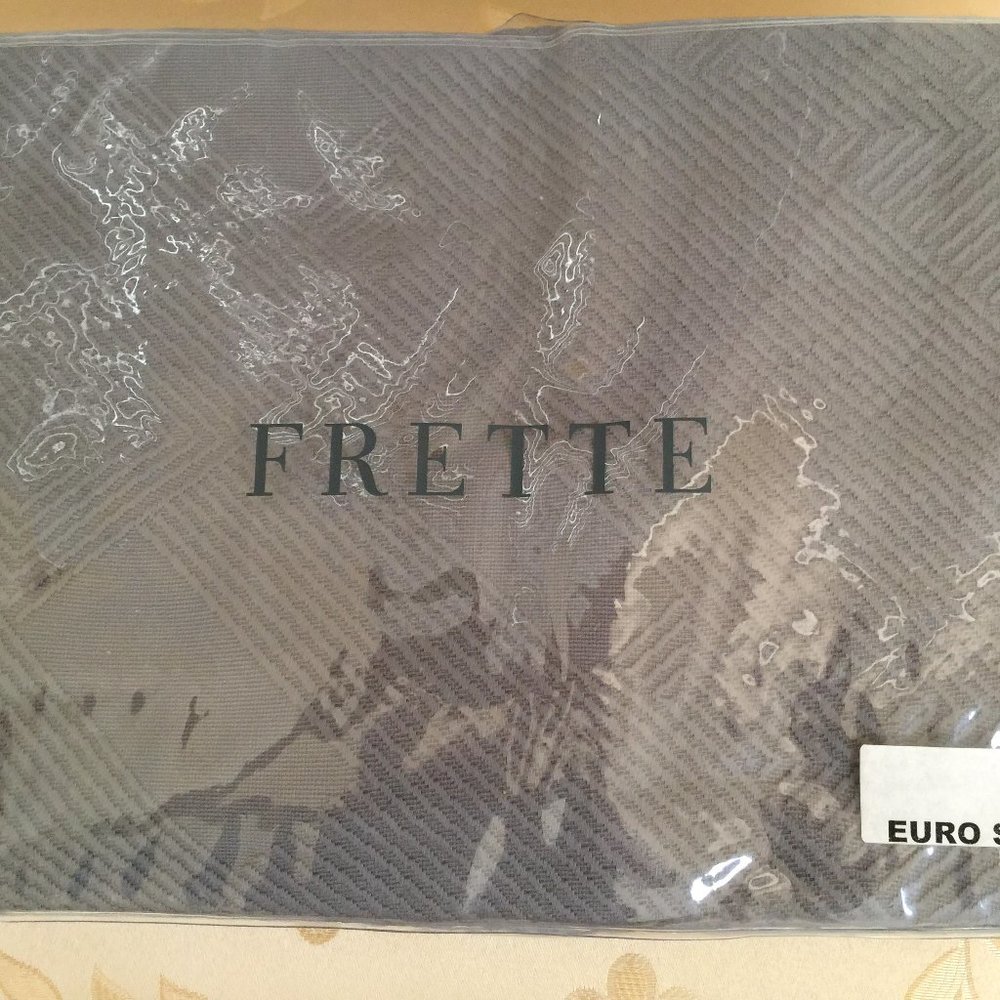 FRETTE Decorative Euro Pillow Sham 1x GARBO 26x26" STEEL Gray 100% Cotton NEW